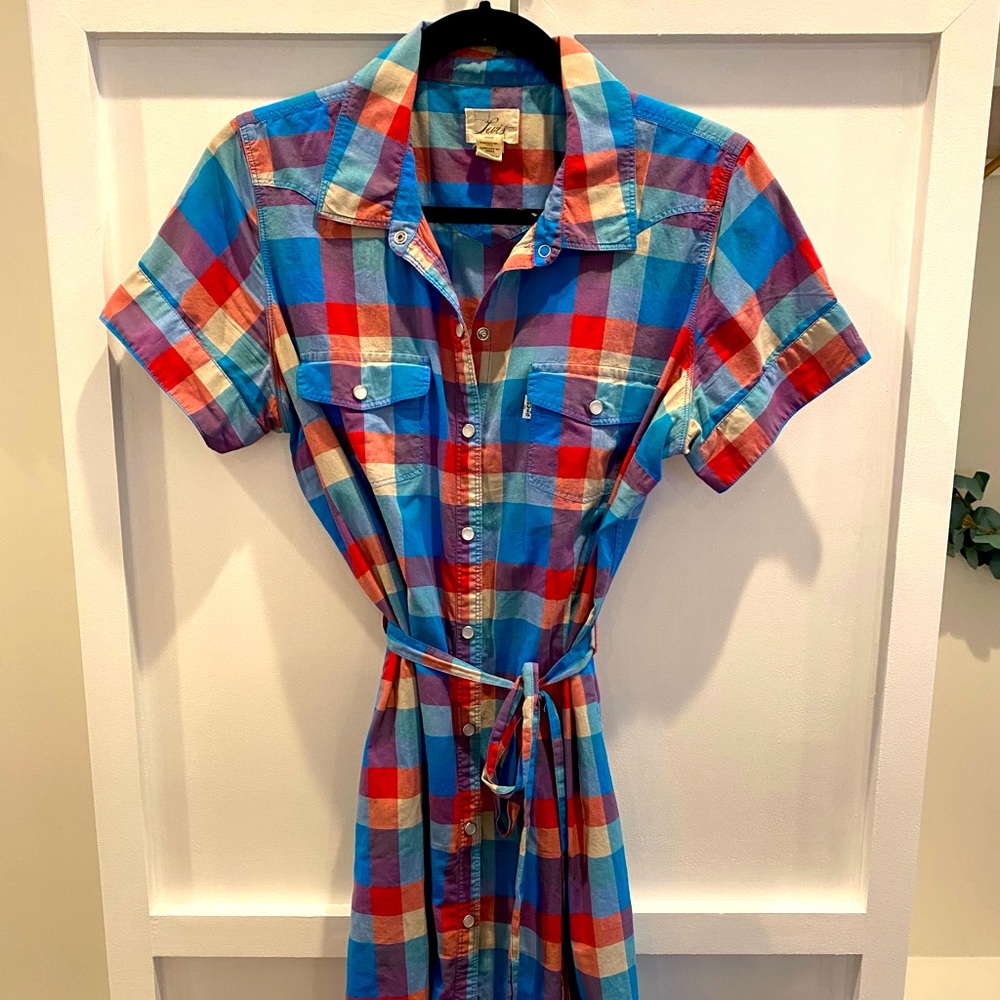 Checkered Blue/Red Dress